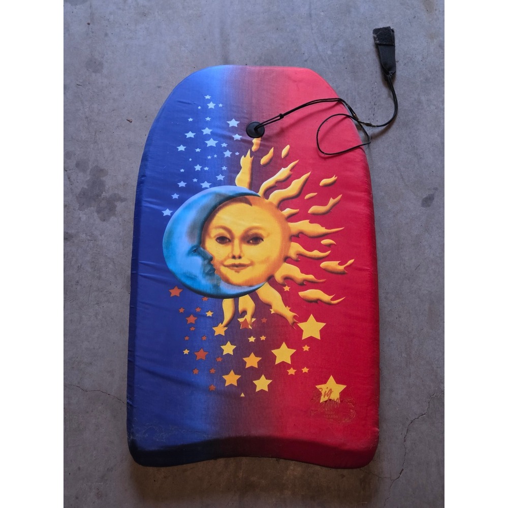 Vintage Big Lizard Body Boards Boogie Board Sun Moon Stars Celestial 33 Inch